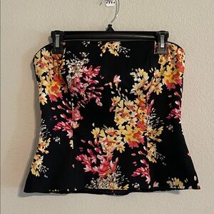 White House Black Market Women Floral Tub Top Size8 Feminine Colorful Party Y2K